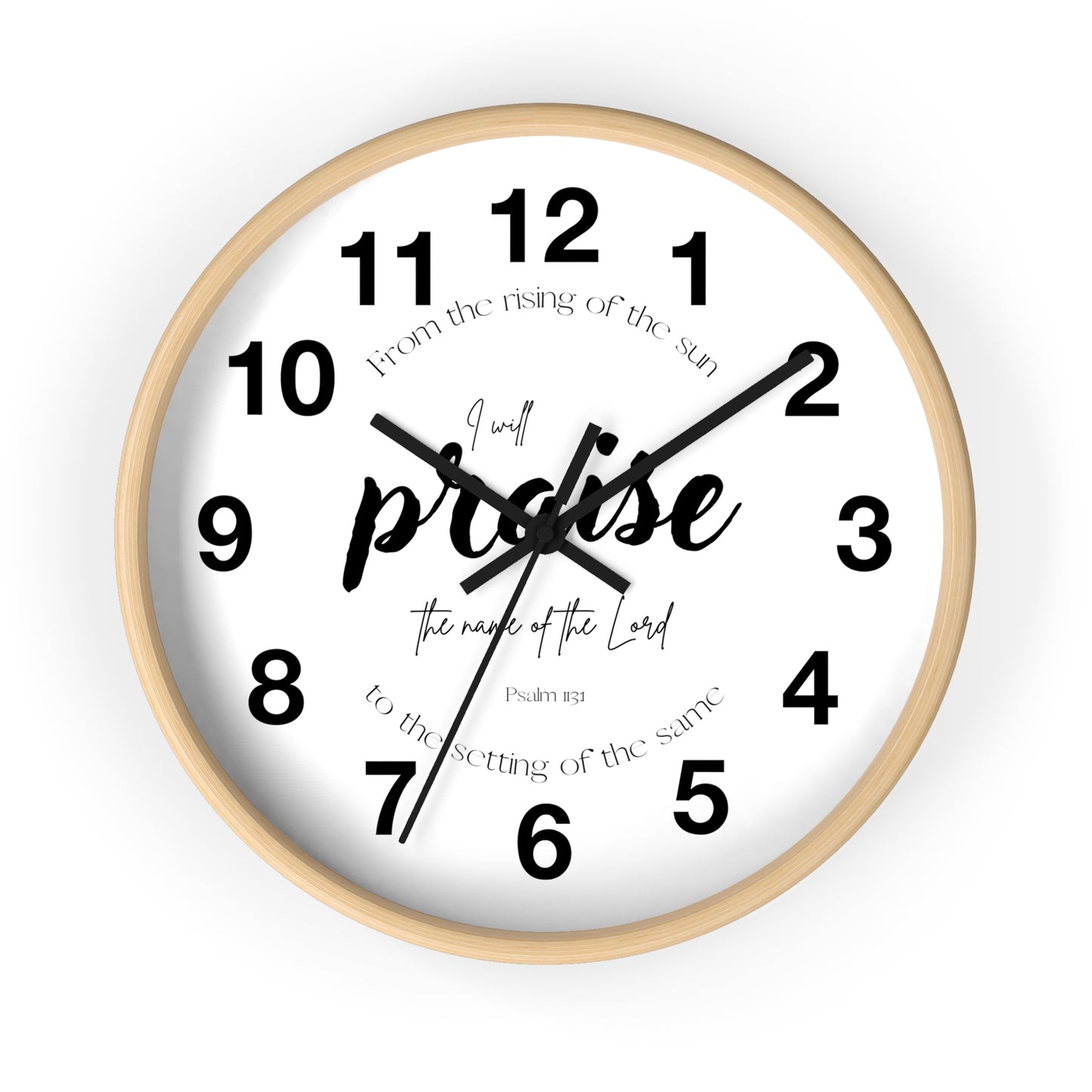 Minimalist Wall Clock | Psalm 113:3 | Scripture Sign Clock