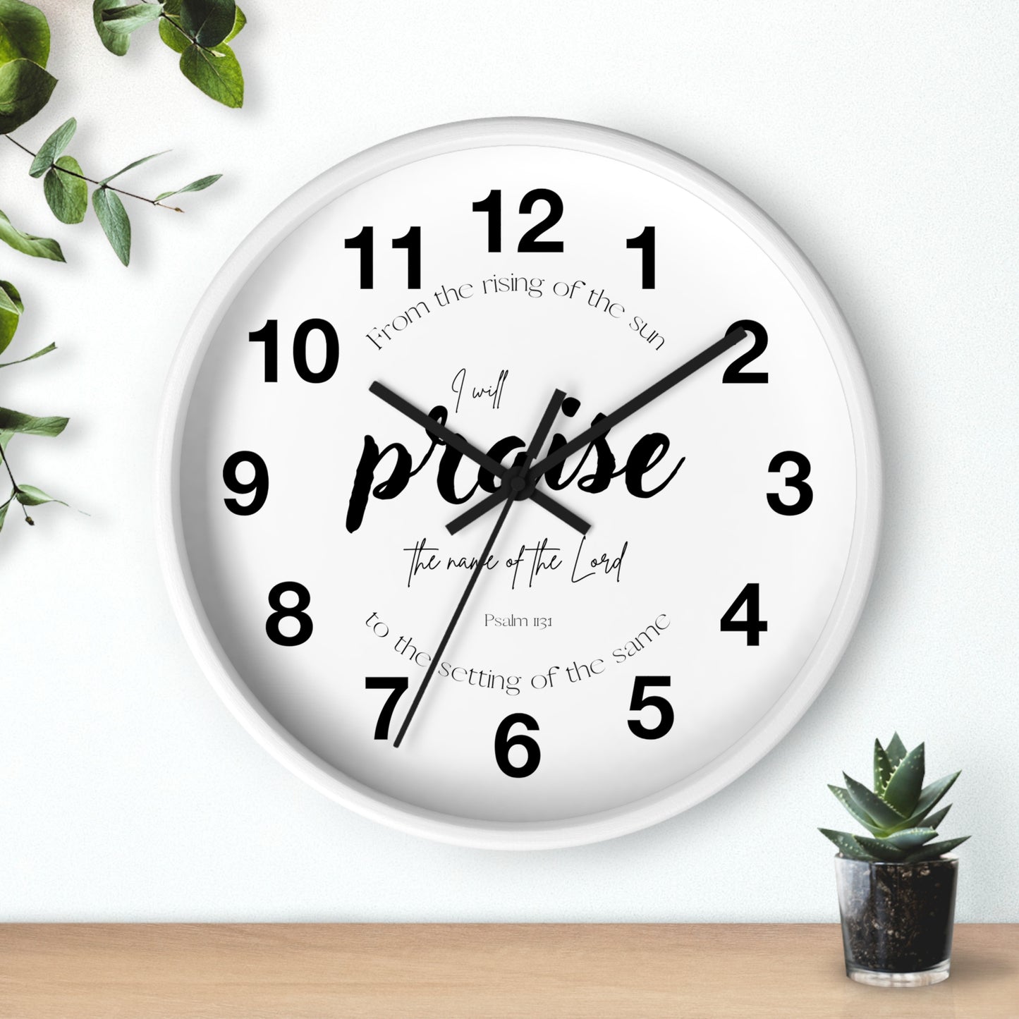 Minimalist Wall Clock | Psalm 113:3 | Scripture Sign Clock