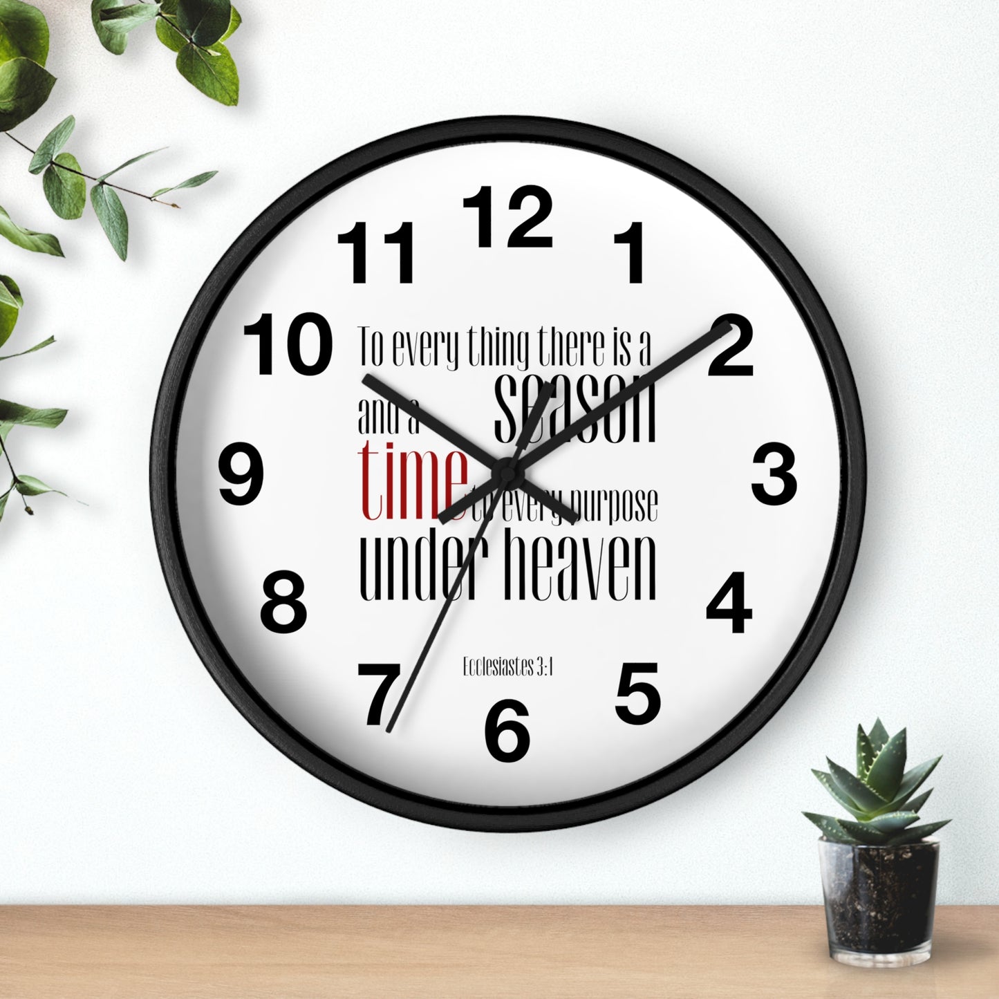 Minimalist Wall Clock | Ecclesiastes 3:1 | Scripture Sign Clock