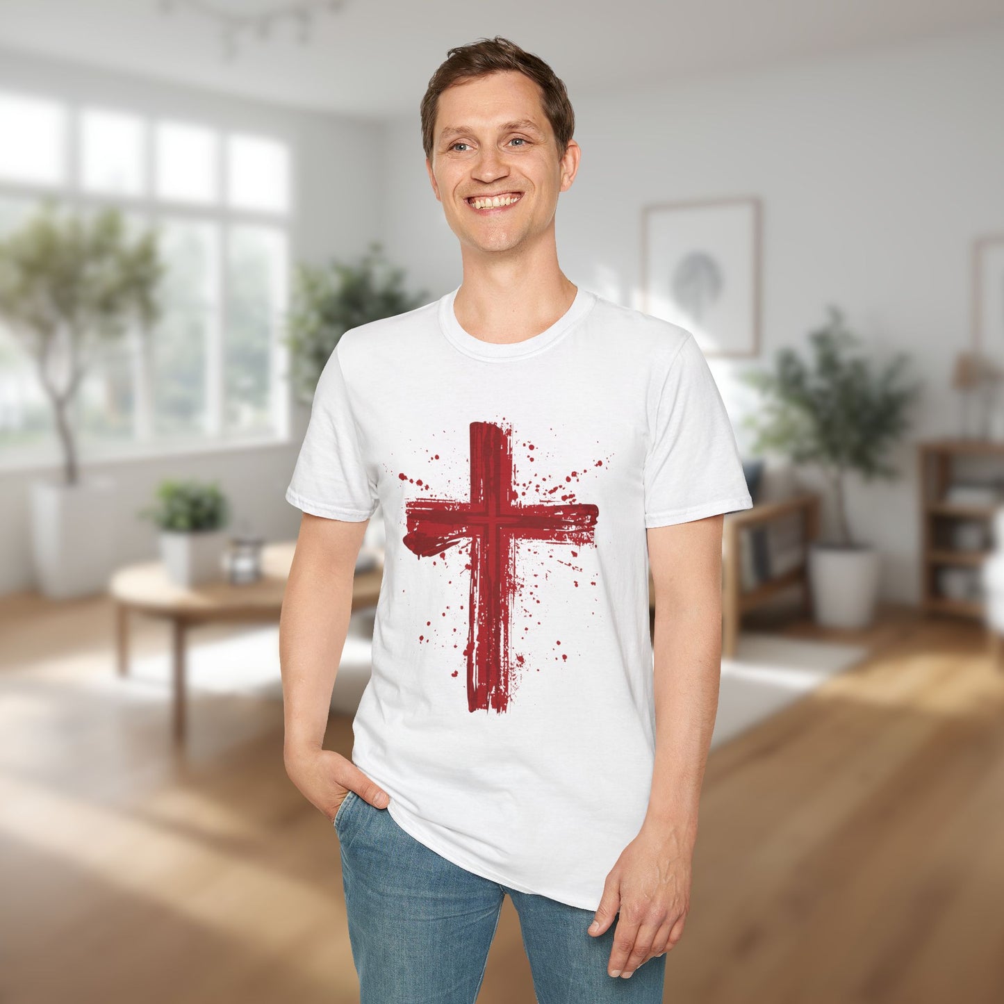 Unisex Softstyle T-Shirt | 'I Owed He Paid' | Isaiah 53:5 | Scripture Tee