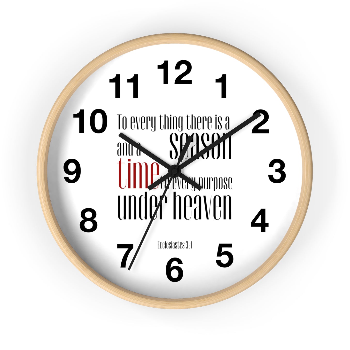 Minimalist Wall Clock | Ecclesiastes 3:1 | Scripture Sign Clock