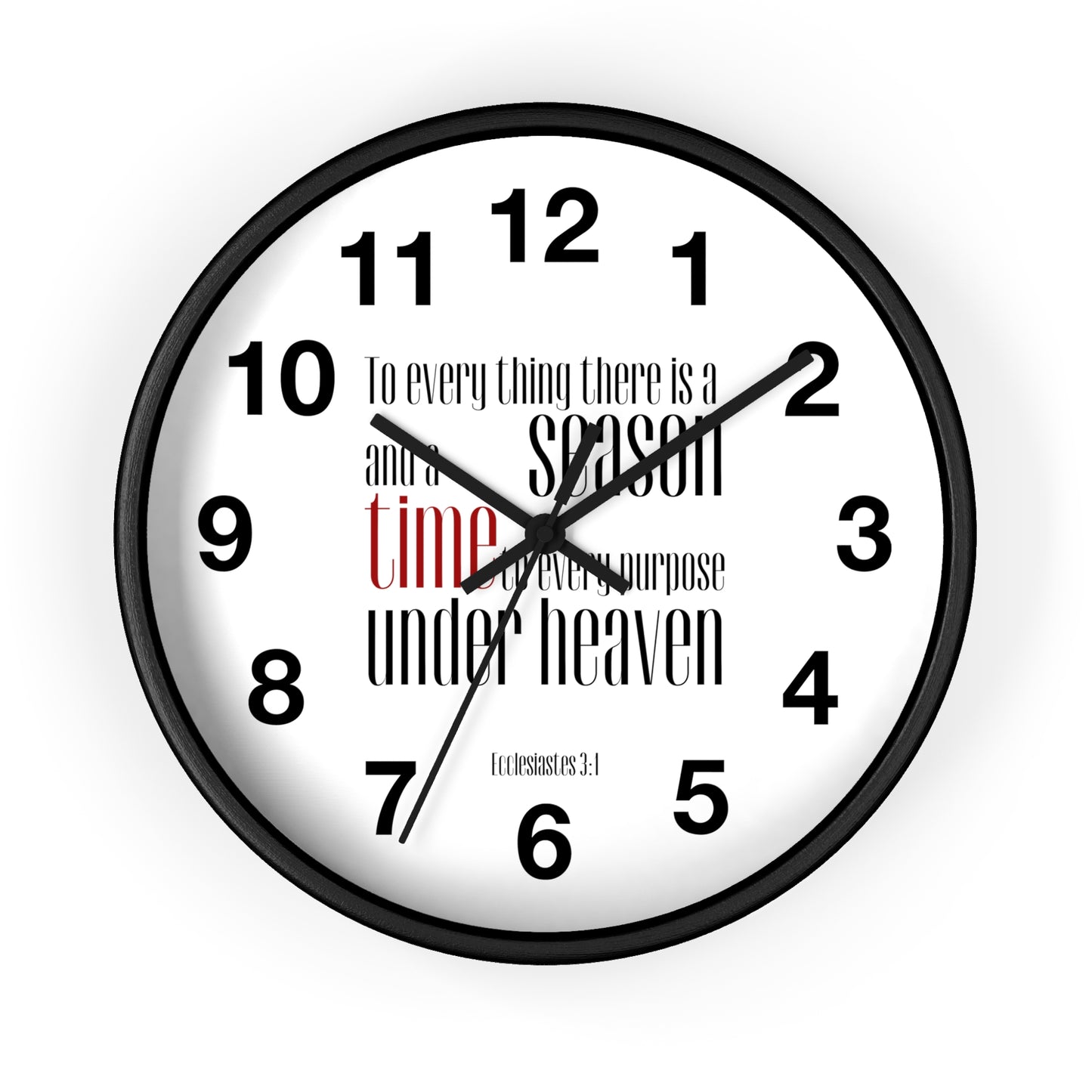 Minimalist Wall Clock | Ecclesiastes 3:1 | Scripture Sign Clock