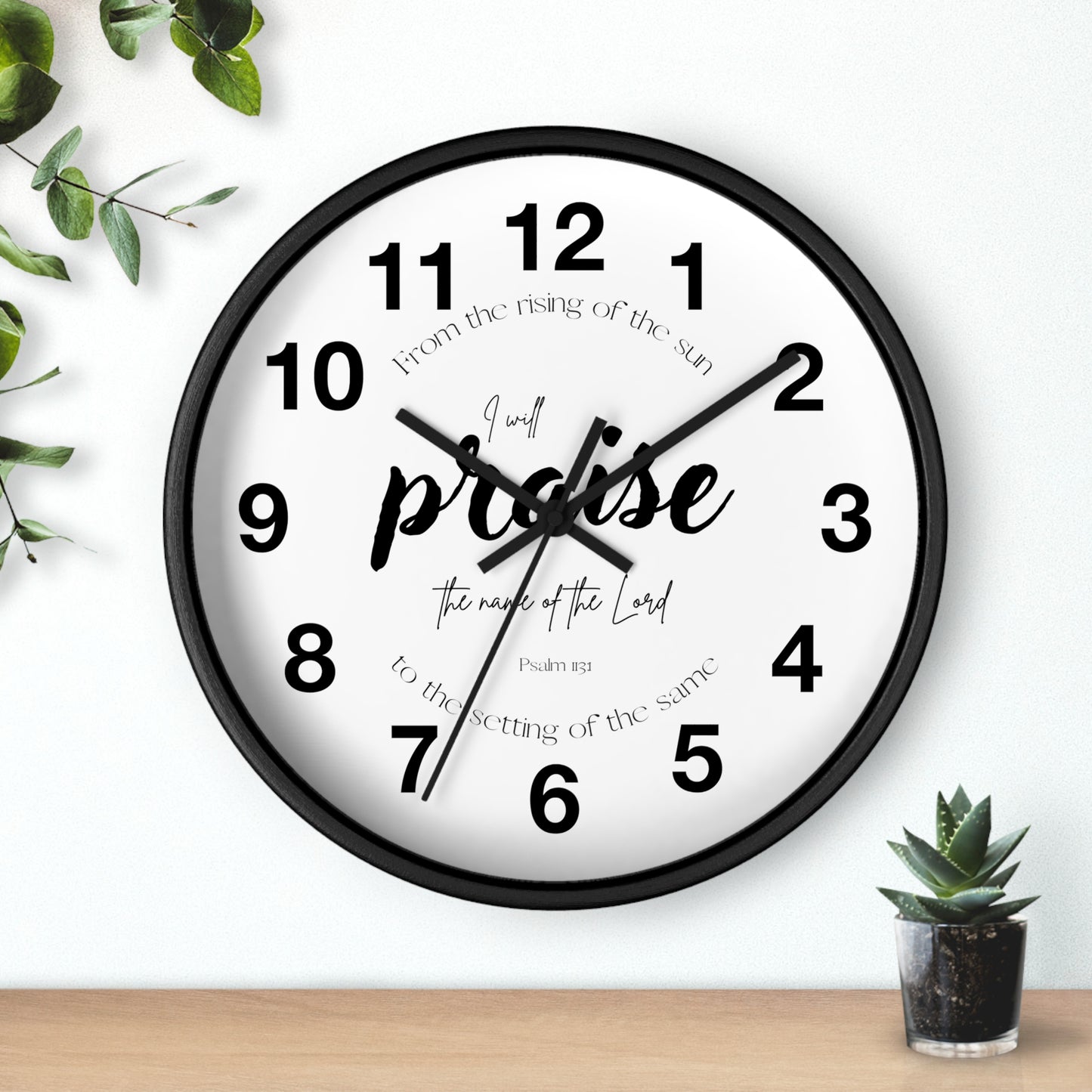 Minimalist Wall Clock | Psalm 113:3 | Scripture Sign Clock