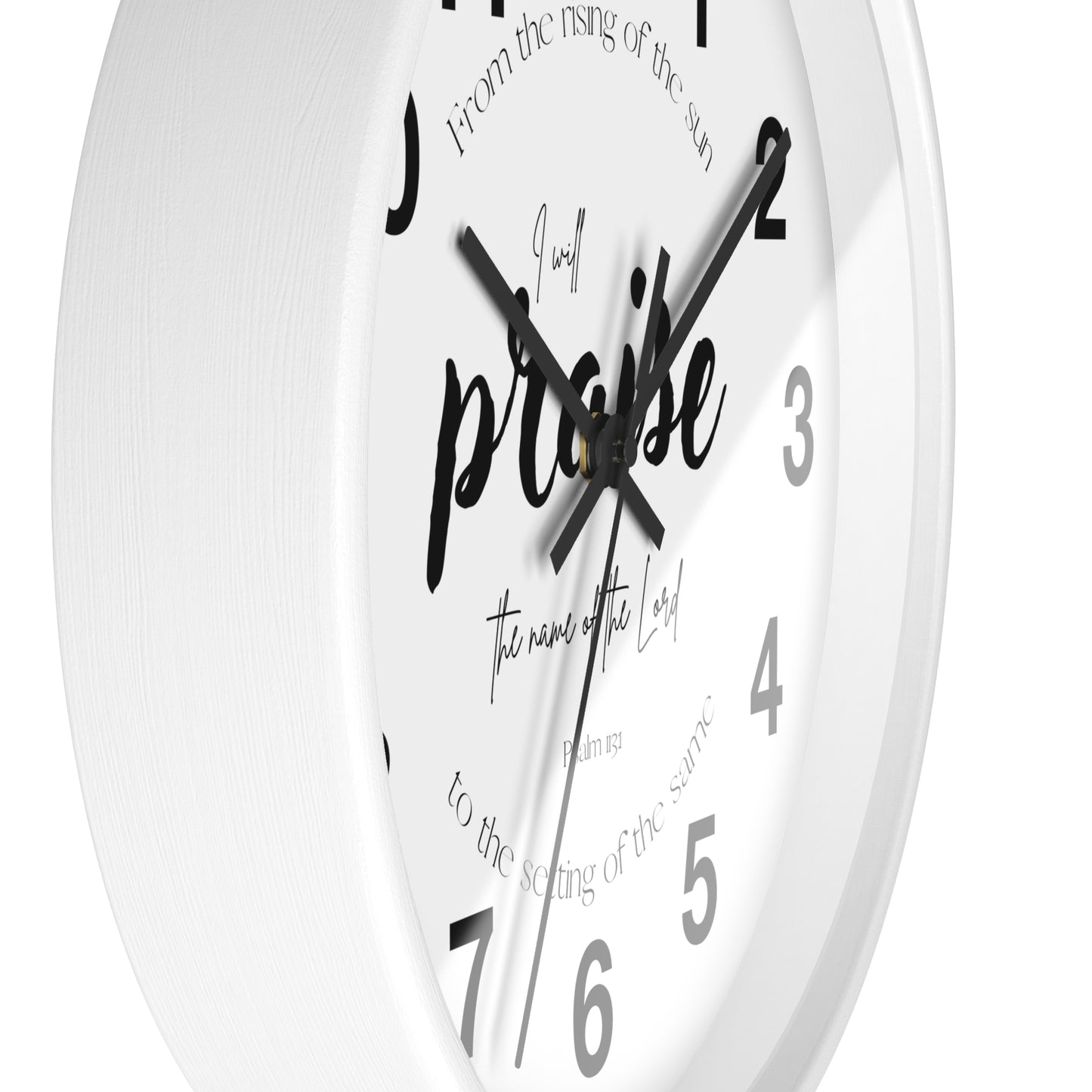 Minimalist Wall Clock | Psalm 113:3 | Scripture Sign Clock