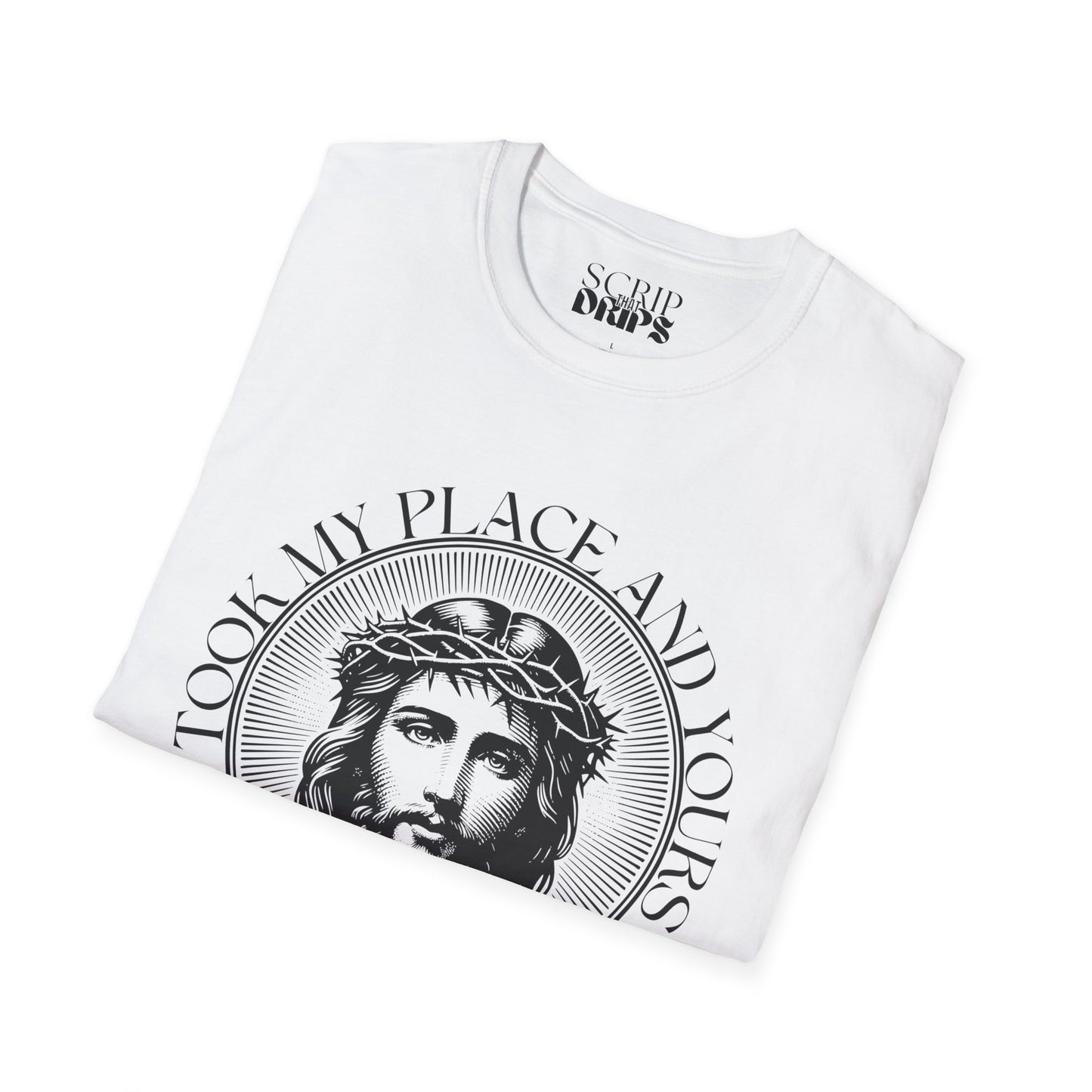 Unisex Softstyle T-Shirt | 'Took My Place and Yours' | Isaiah 53:5-6 | Scripture Tee