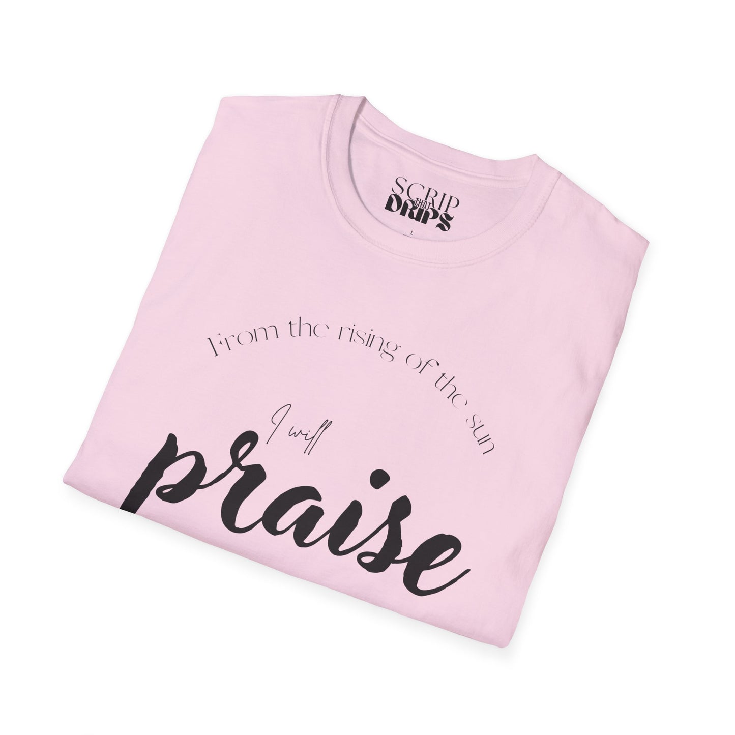 Unisex Softstyle T-Shirt | 'I Will Praise the Name of the Lord' | Psalm 113:3 | Scripture Tee