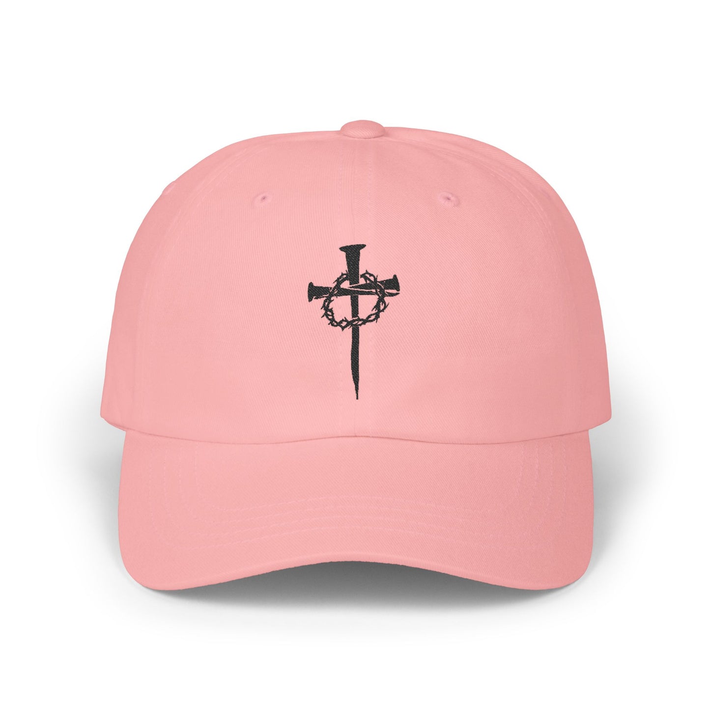 Classic Dad Cap with Nails and Crown of Thorns Cross Design