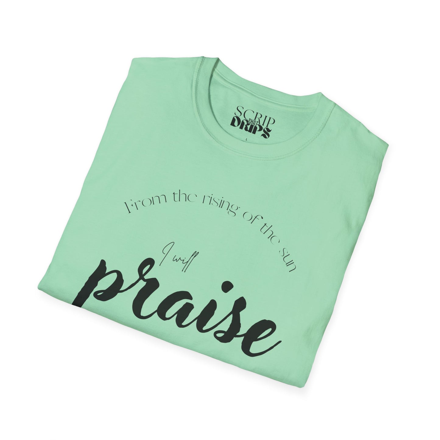 Unisex Softstyle T-Shirt | 'I Will Praise the Name of the Lord' | Psalm 113:3 | Scripture Tee