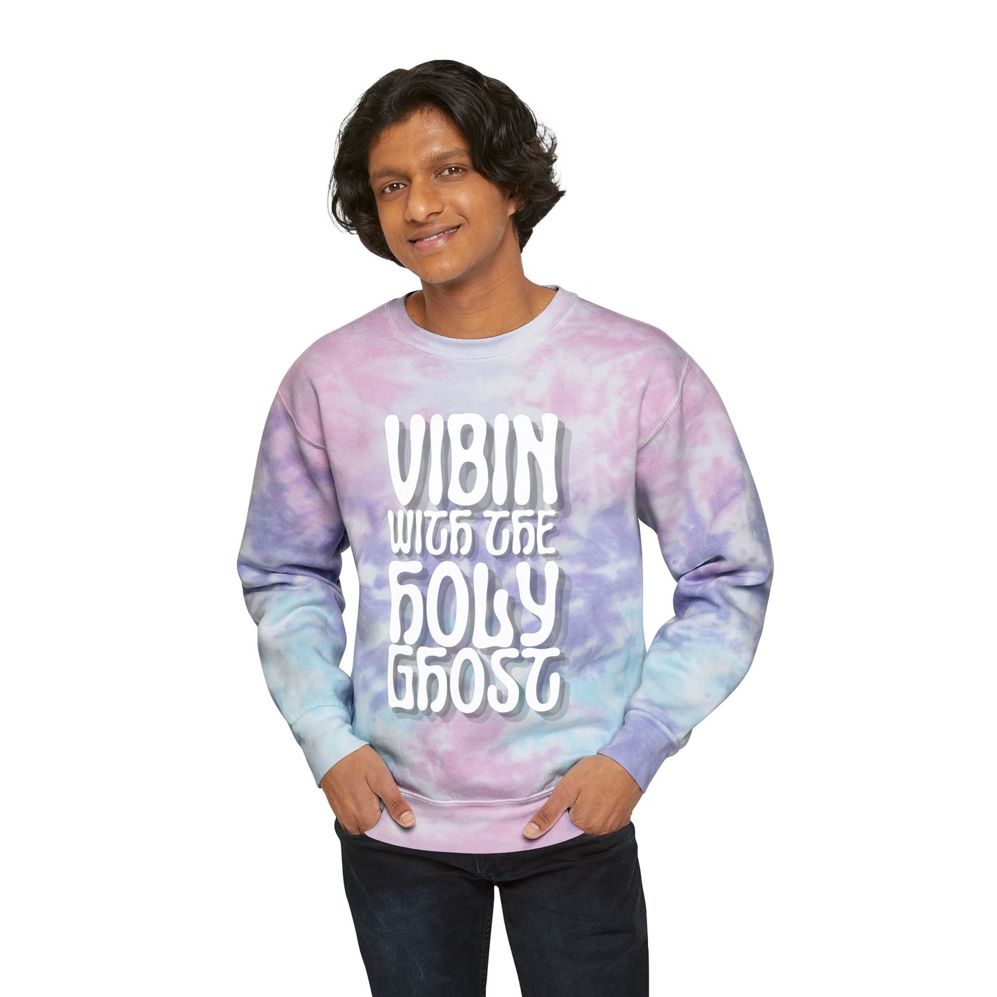 Vibin' with the Holy Ghost Tie-Dye Sweatshirt