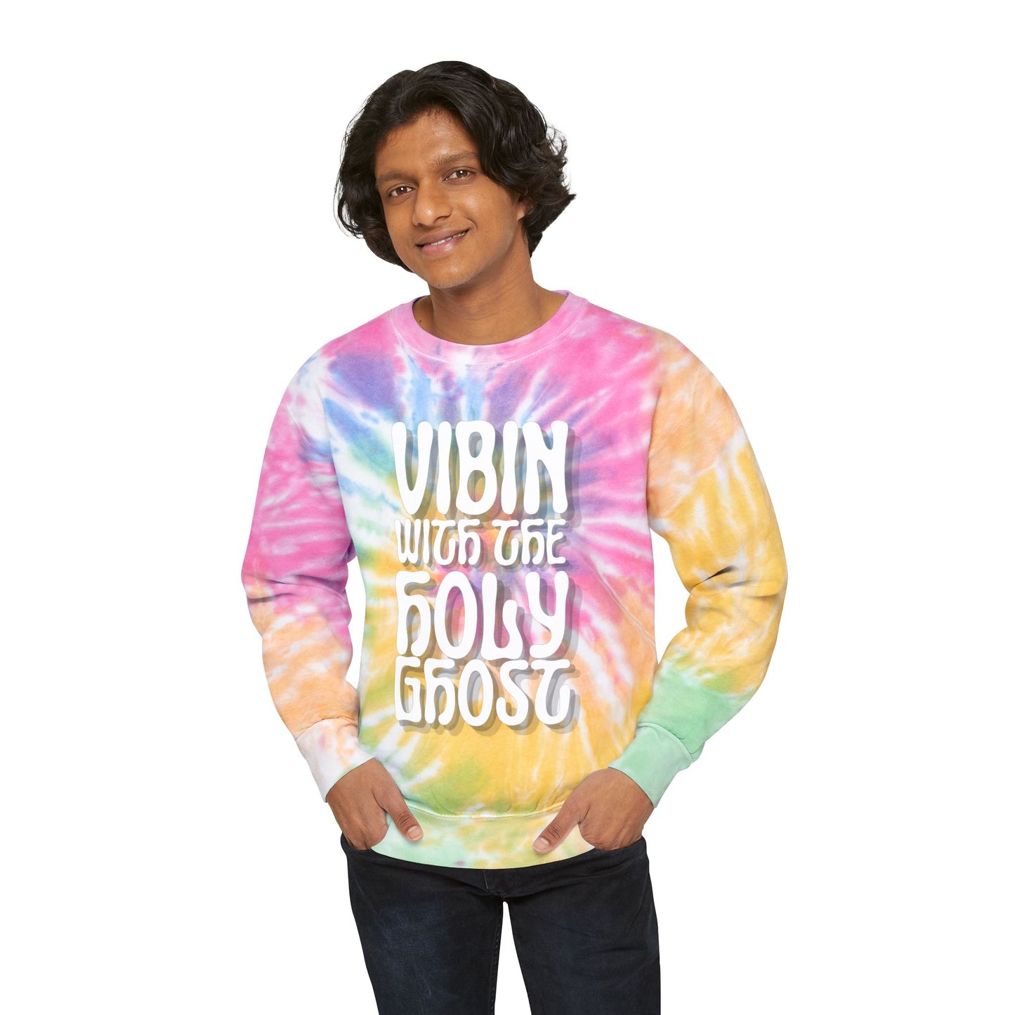 Vibin' with the Holy Ghost Tie-Dye Sweatshirt