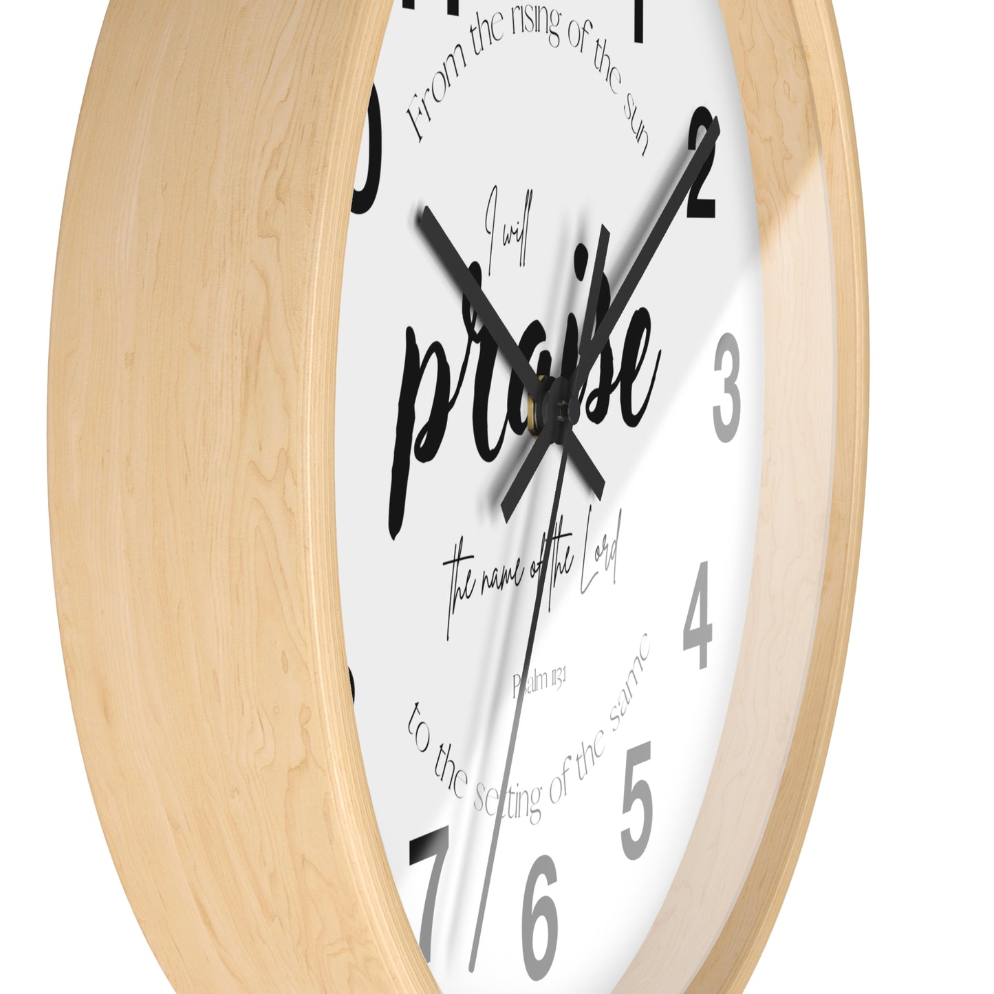 Minimalist Wall Clock | Psalm 113:3 | Scripture Sign Clock